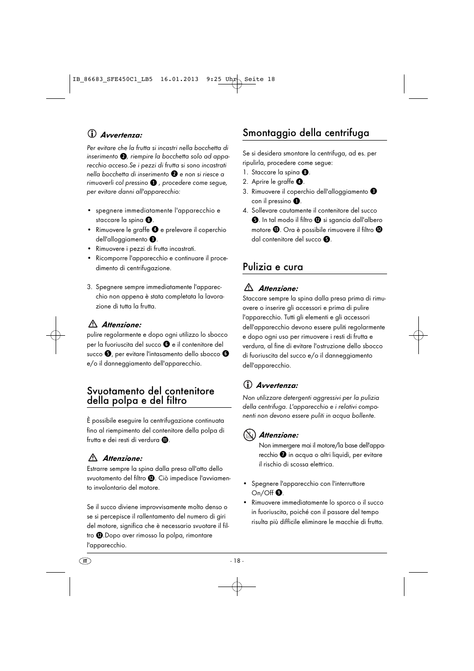 Smontaggio della centrifuga, Pulizia e cura | Silvercrest SFE 450 C1 User Manual | Page 21 / 64