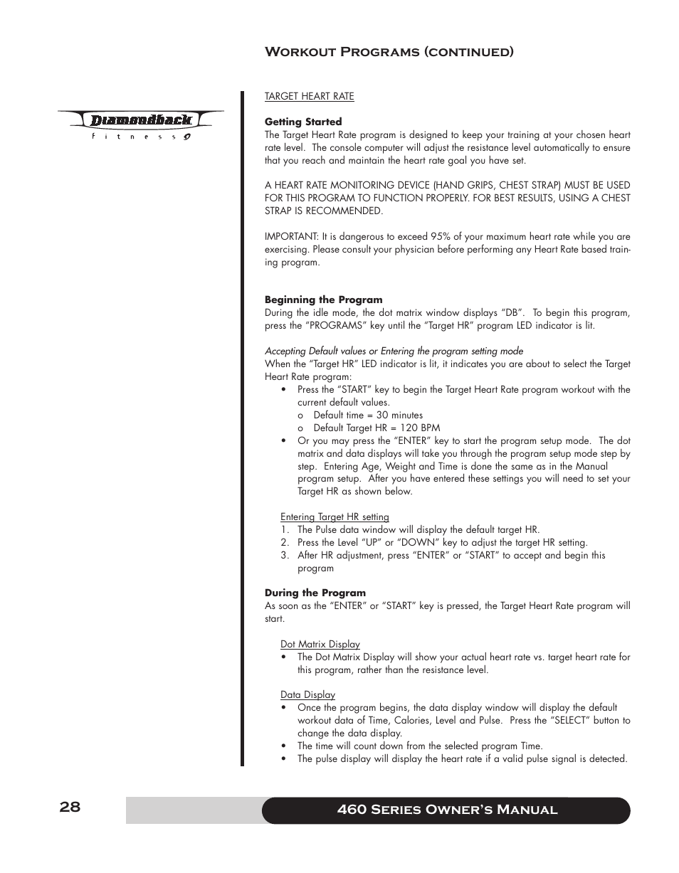 Diamondback 460 User Manual | Page 28 / 36