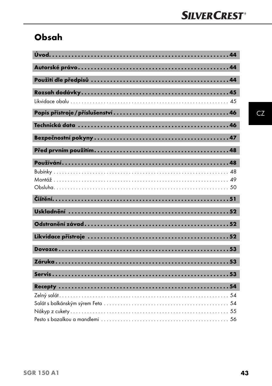 Silvercrest SGR 150 A1 User Manual | Page 46 / 88