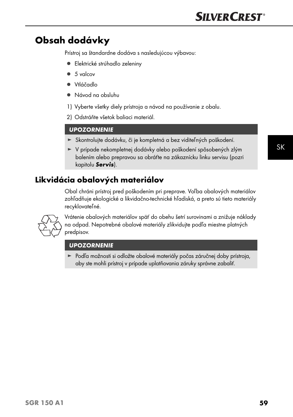 Silvercrest SGR 150 A1 User Manual | Page 62 / 88