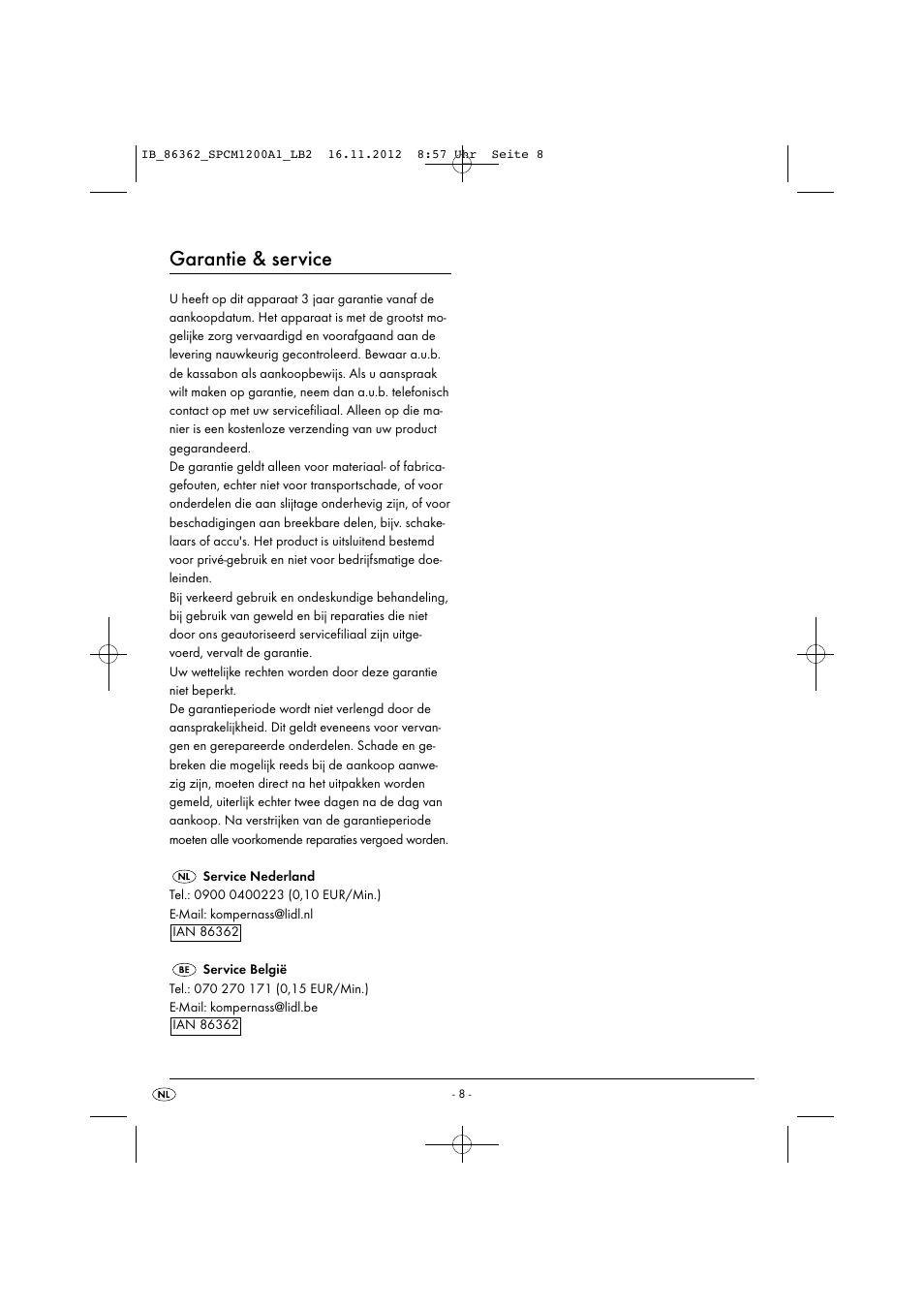 Garantie & service | Silvercrest SPCM 1200 A1 User Manual | Page 11 / 20