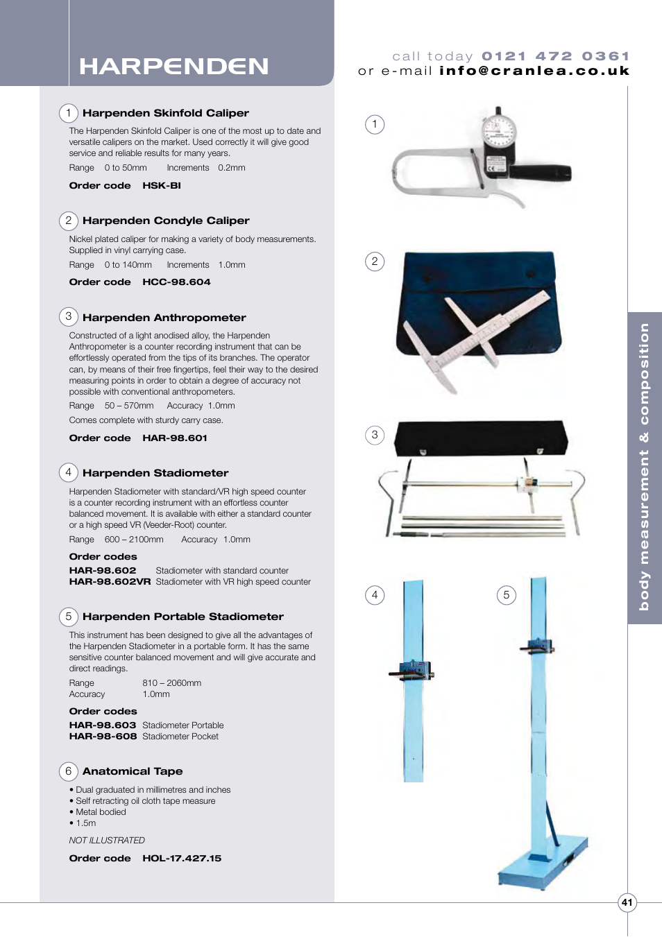 Harpenden, Body measurement & composition | Diamondback Lode Valiant Treadmill User Manual | Page 45 / 96