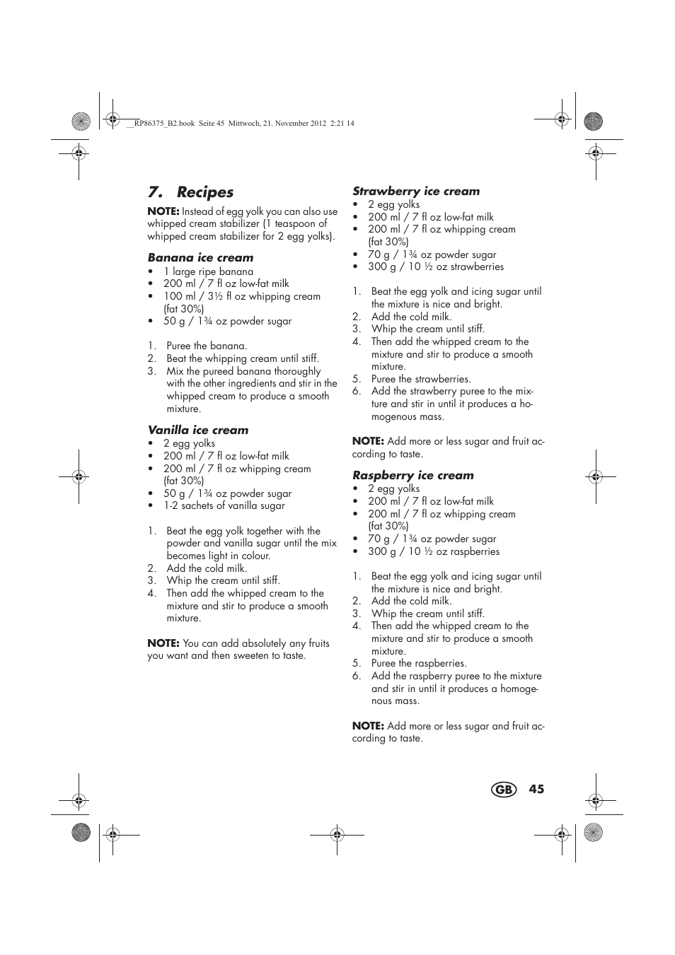 Recipes | Silvercrest SECM 12 A1 User Manual | Page 47 / 54