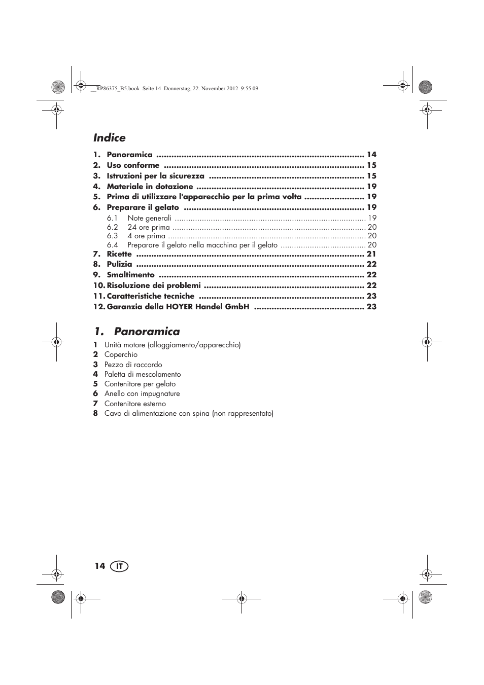 Indice, Panoramica | Silvercrest SECM 12 A1 User Manual | Page 16 / 66