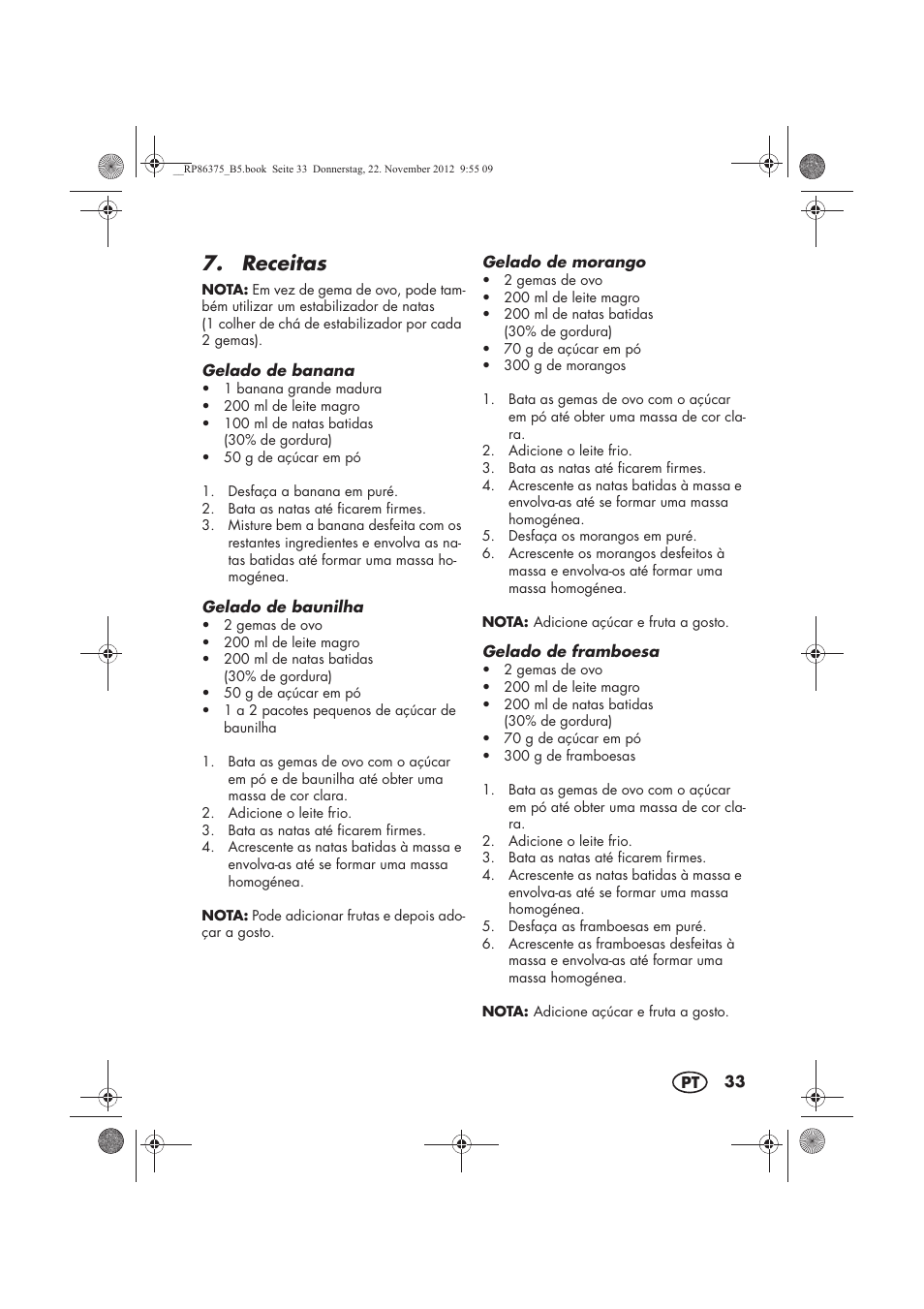 Receitas | Silvercrest SECM 12 A1 User Manual | Page 35 / 66