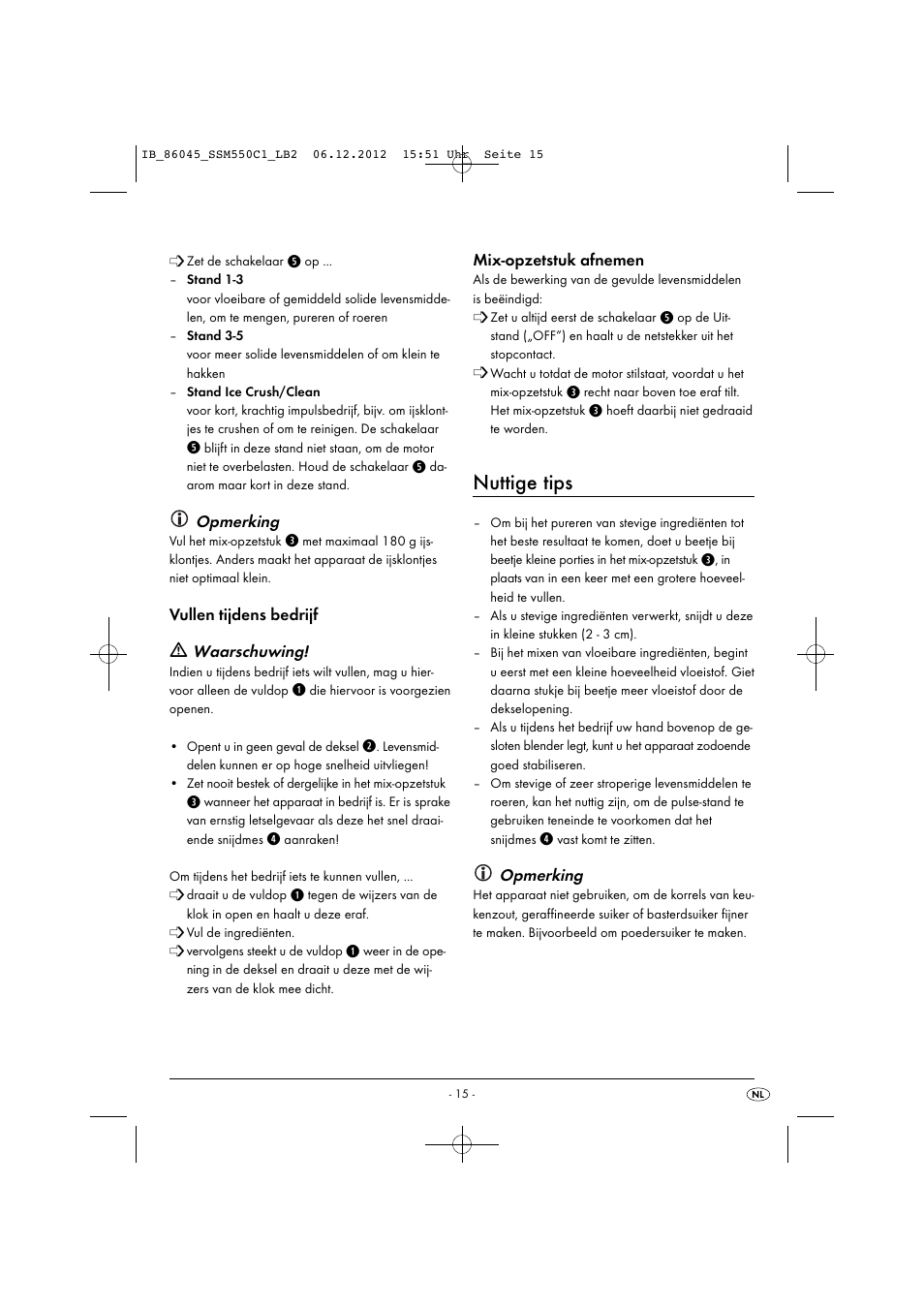 Nuttige tips | Silvercrest SSM 550 C1 User Manual | Page 18 / 44