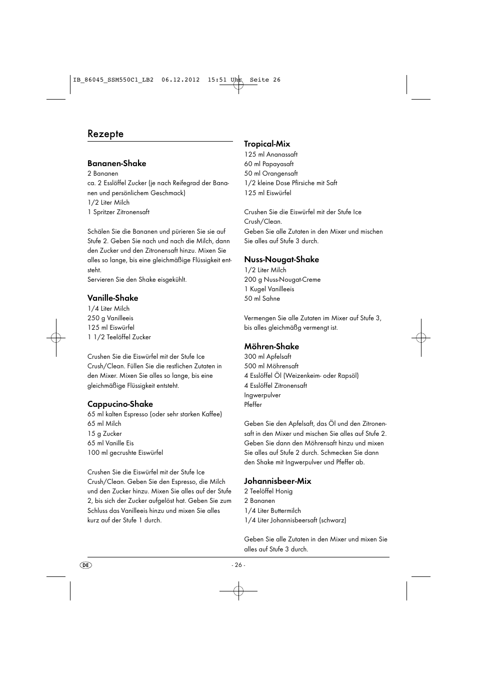 Rezepte | Silvercrest SSM 550 C1 User Manual | Page 29 / 44