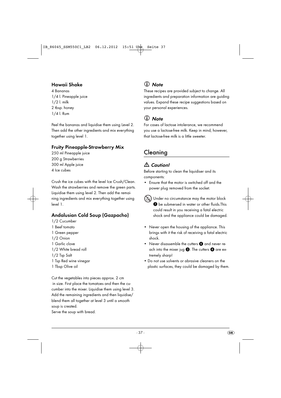 Cleaning | Silvercrest SSM 550 C1 User Manual | Page 40 / 44