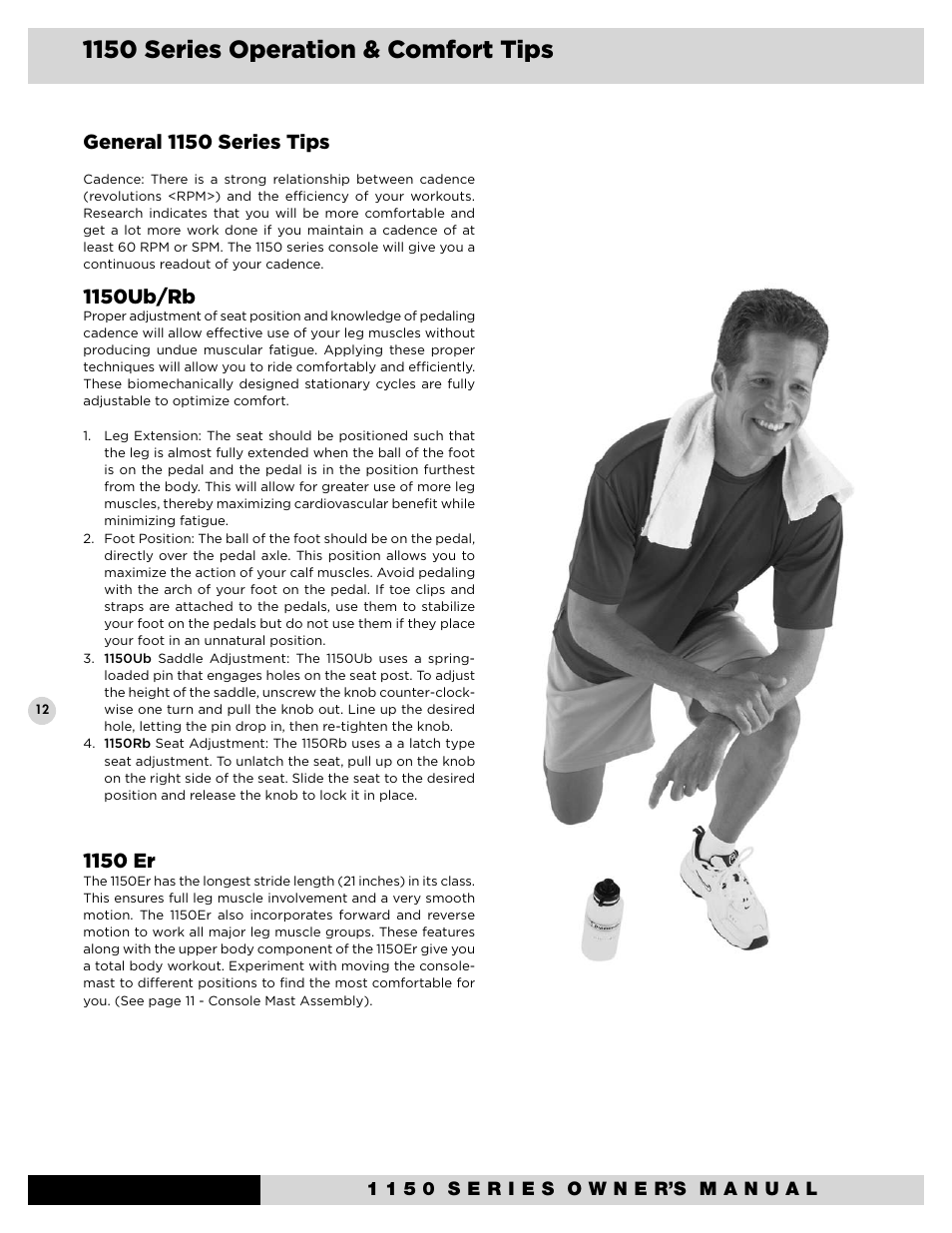 1150 series operation & comfort tips, General 1150 series tips, 1150ub/rb | 1150 er | Diamondback 1150St User Manual | Page 14 / 35