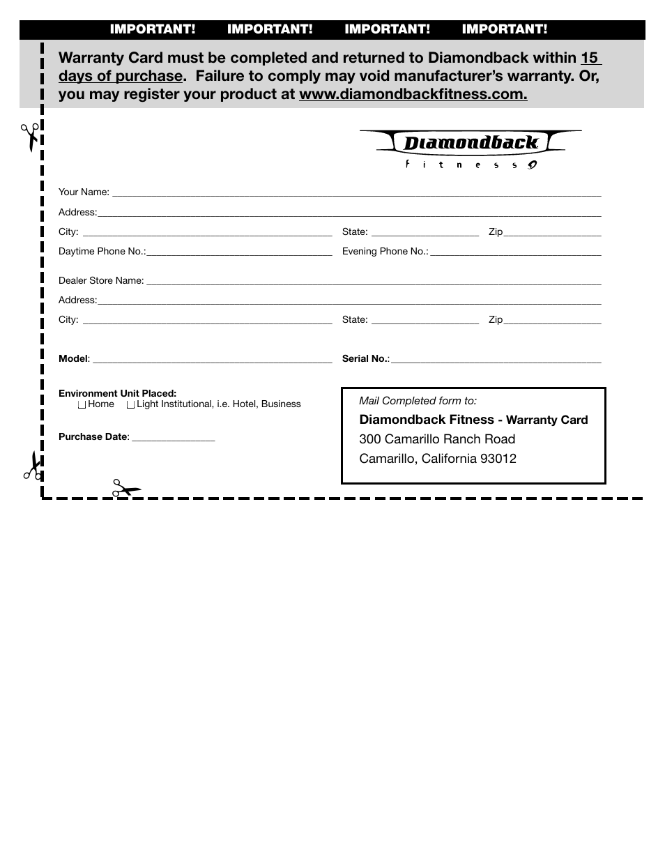 Diamondback 1150St User Manual | Page 34 / 35