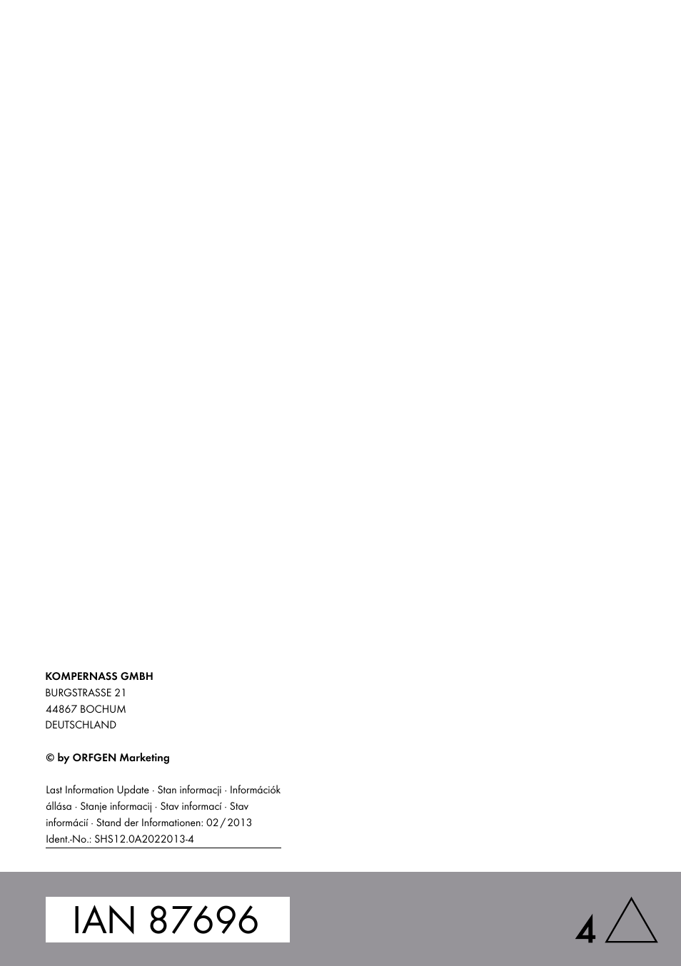 Silvercrest SHS 12.0 A2 User Manual | Page 46 / 46