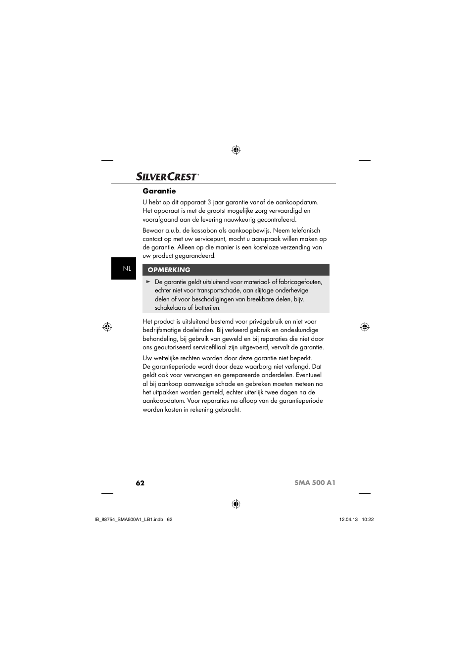 Garantie | Silvercrest SMA 500 A1 User Manual | Page 65 / 83