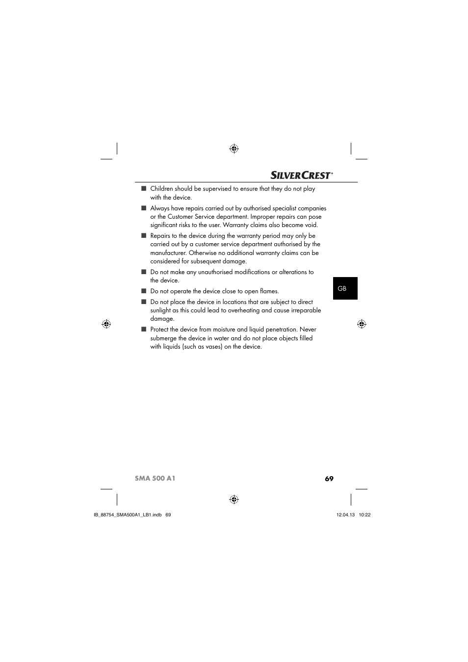 Silvercrest SMA 500 A1 User Manual | Page 72 / 83
