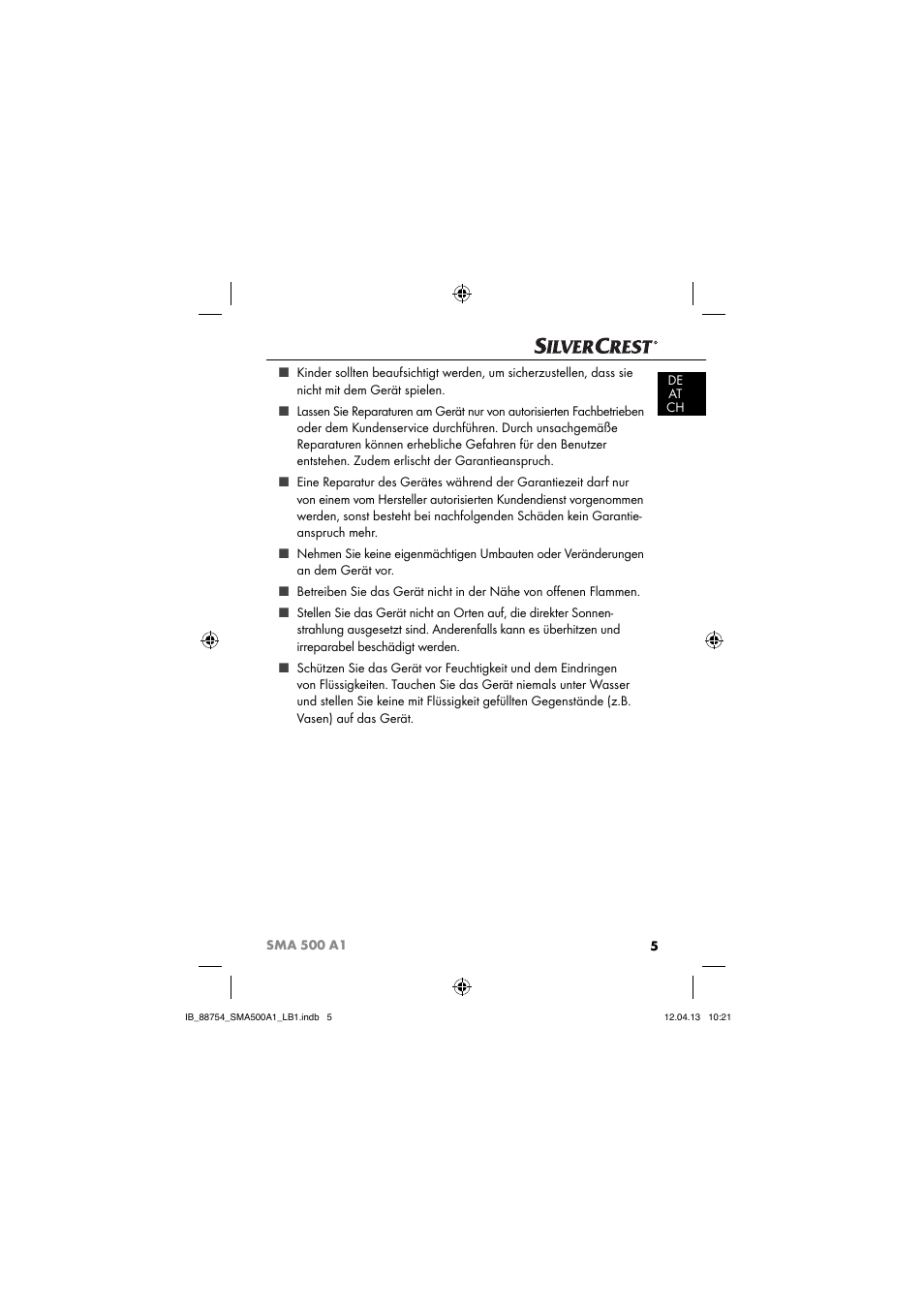 Silvercrest SMA 500 A1 User Manual | Page 8 / 83