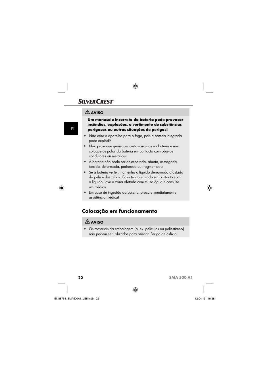 Colocação em funcionamento | Silvercrest SMA 500 A1 User Manual | Page 25 / 67