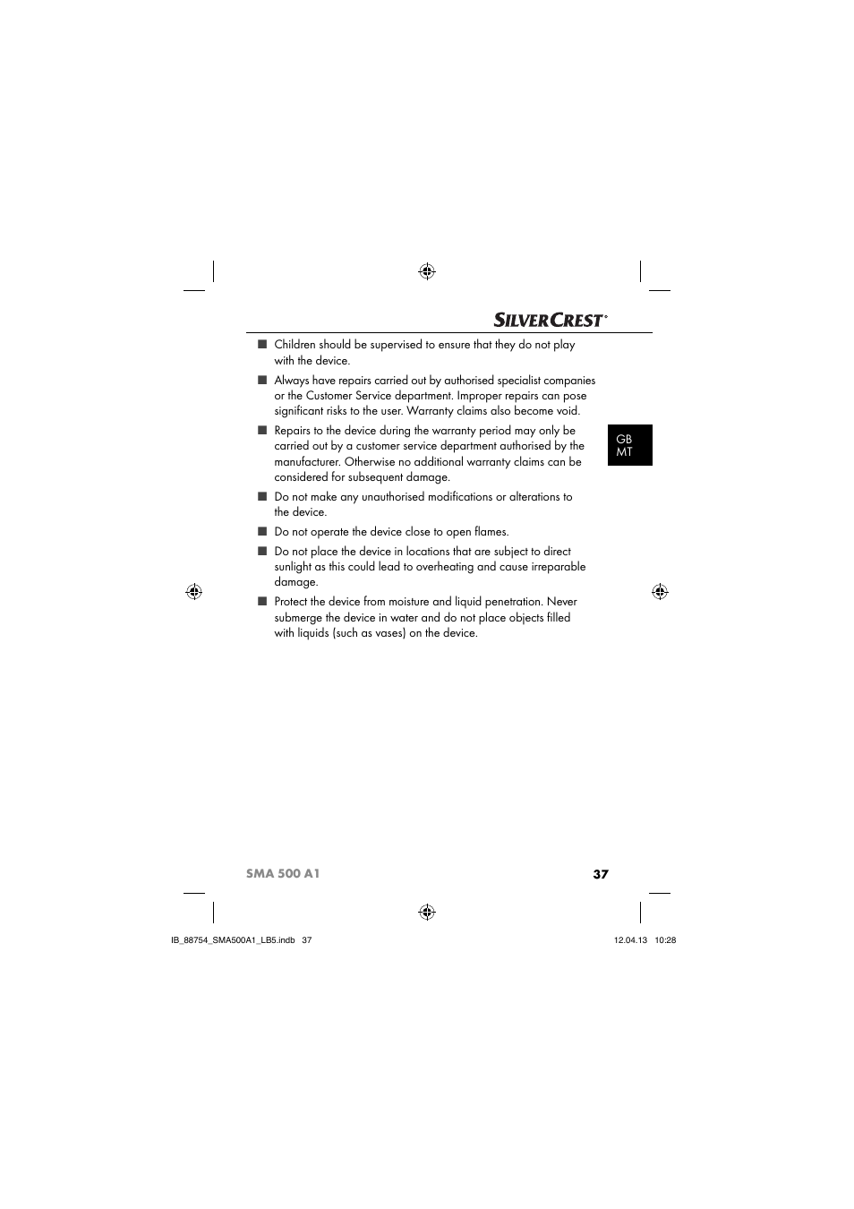 Silvercrest SMA 500 A1 User Manual | Page 40 / 67