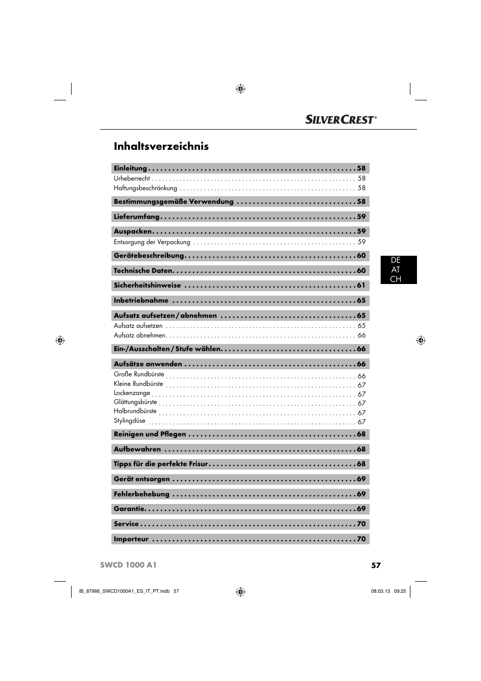 Silvercrest SWCD 1000 A1 User Manual | Page 60 / 74