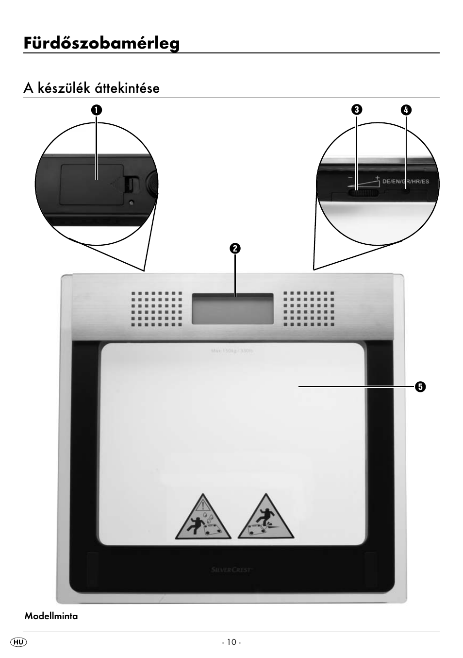 Fürdőszobamérleg, A készülék áttekintése | Silvercrest SPWS 180 A1 User Manual | Page 12 / 50