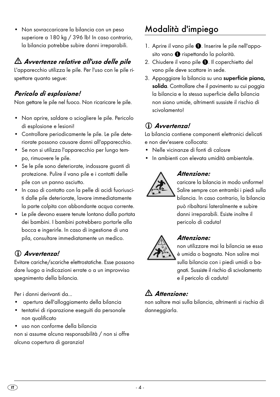 Modalità d'impiego | Silvercrest SPWS 180 A1 User Manual | Page 6 / 50