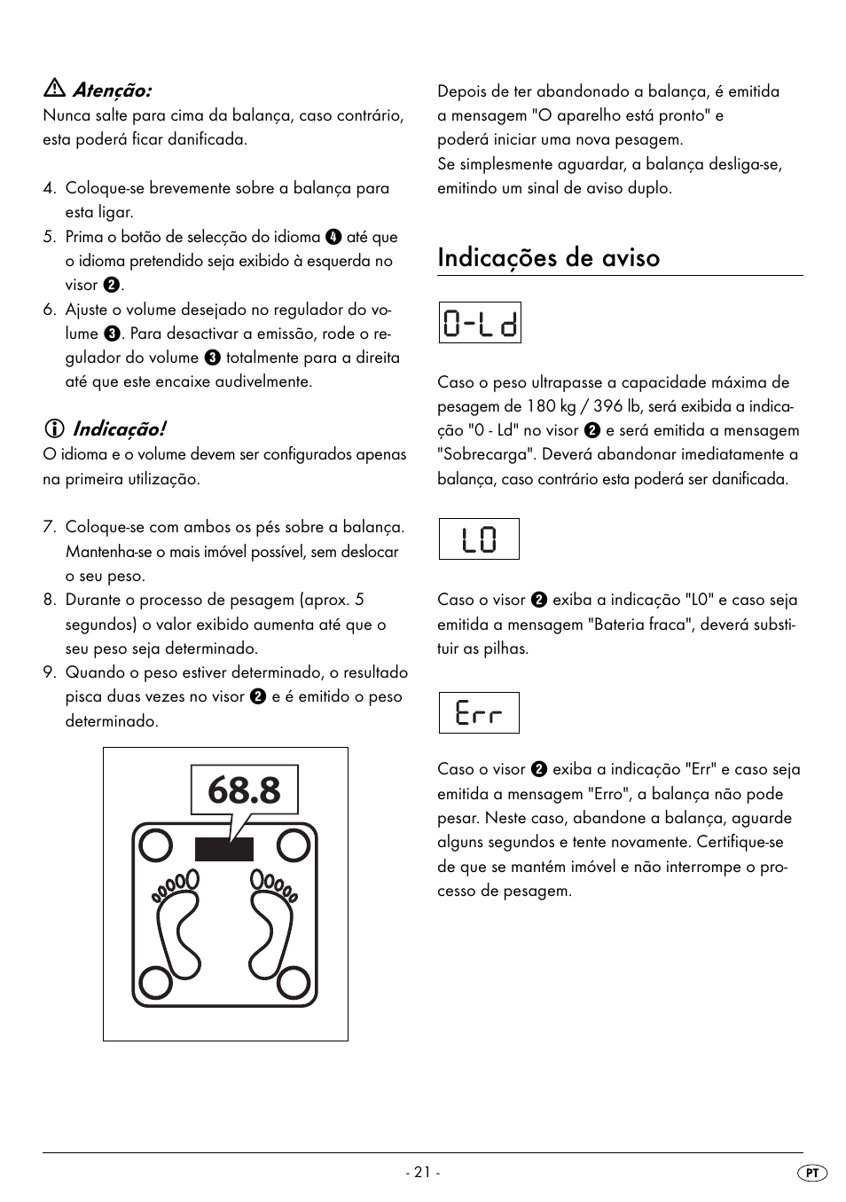 Indicações de aviso, Atenção, Indicação | Silvercrest SPWS 180 A1 User Manual | Page 23 / 59