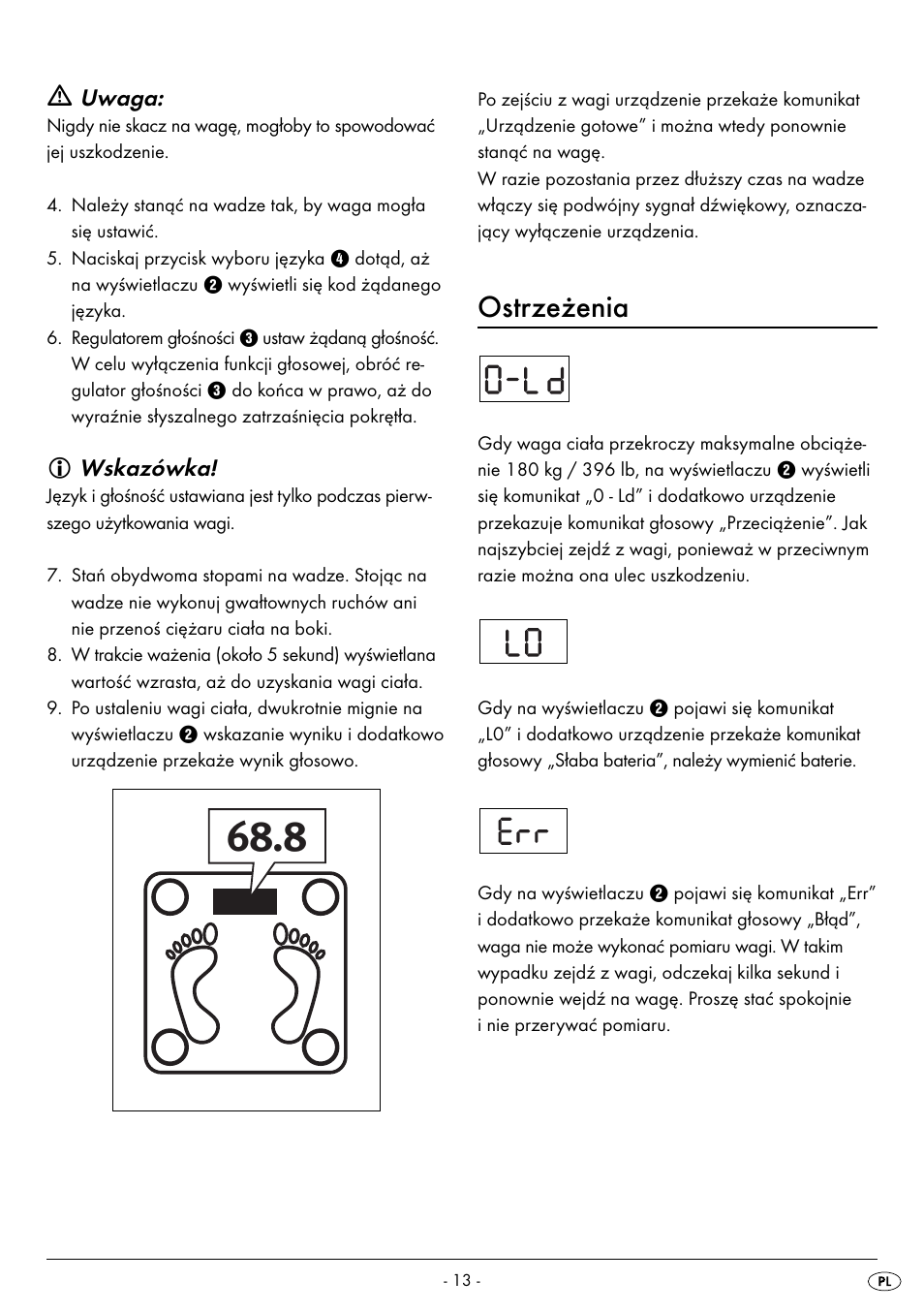 Ostrzeżenia, Uwaga, Wskazówka | Silvercrest SPWS 180 A1 User Manual | Page 15 / 50