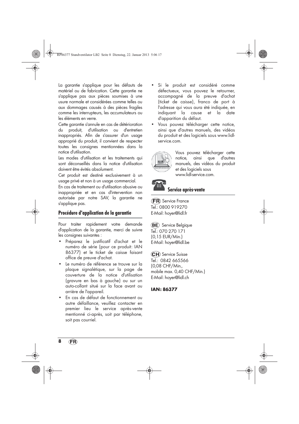 Procédure d'application de la garantie, Service après-vente | Silvercrest SVW 50 A1 User Manual | Page 10 / 34