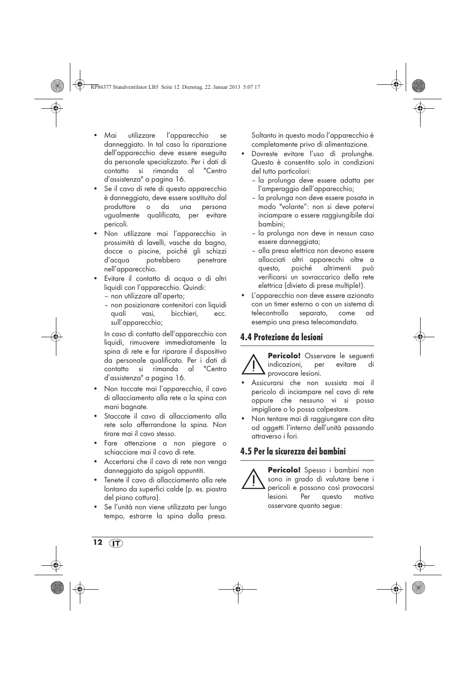 4 protezione da lesioni, 5 per la sicurezza dei bambini | Silvercrest SVW 50 A1 User Manual | Page 14 / 42