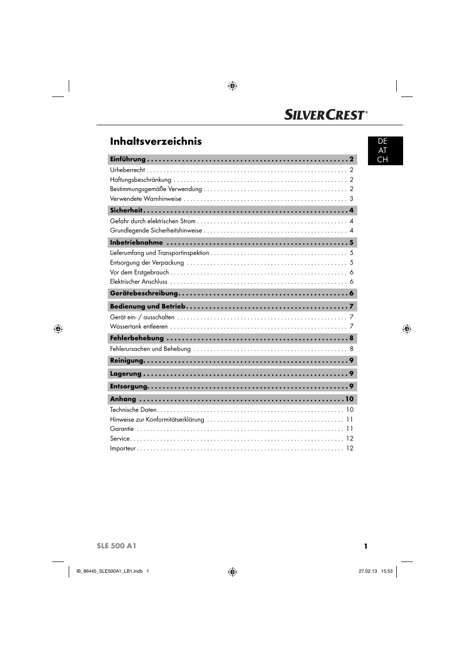 Silvercrest SLE 500 A1 User Manual | Page 4 / 52