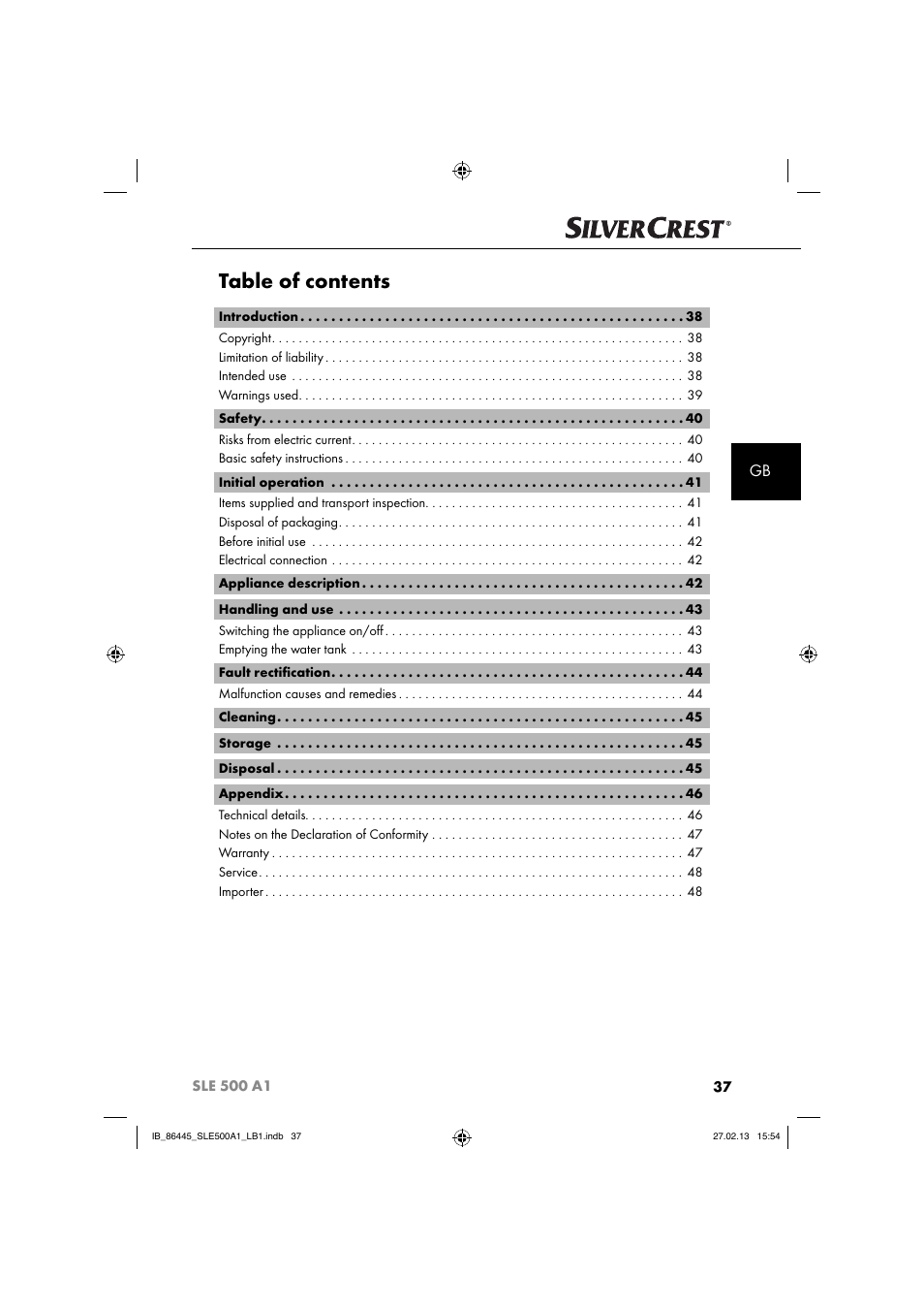 Silvercrest SLE 500 A1 User Manual | Page 40 / 52