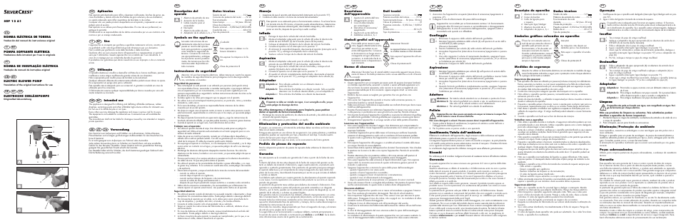 Silvercrest SGP 12 A1 User Manual | 2 pages