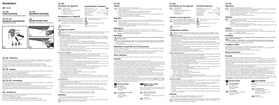 Silvercrest SGP 12 A1 User Manual | 2 pages