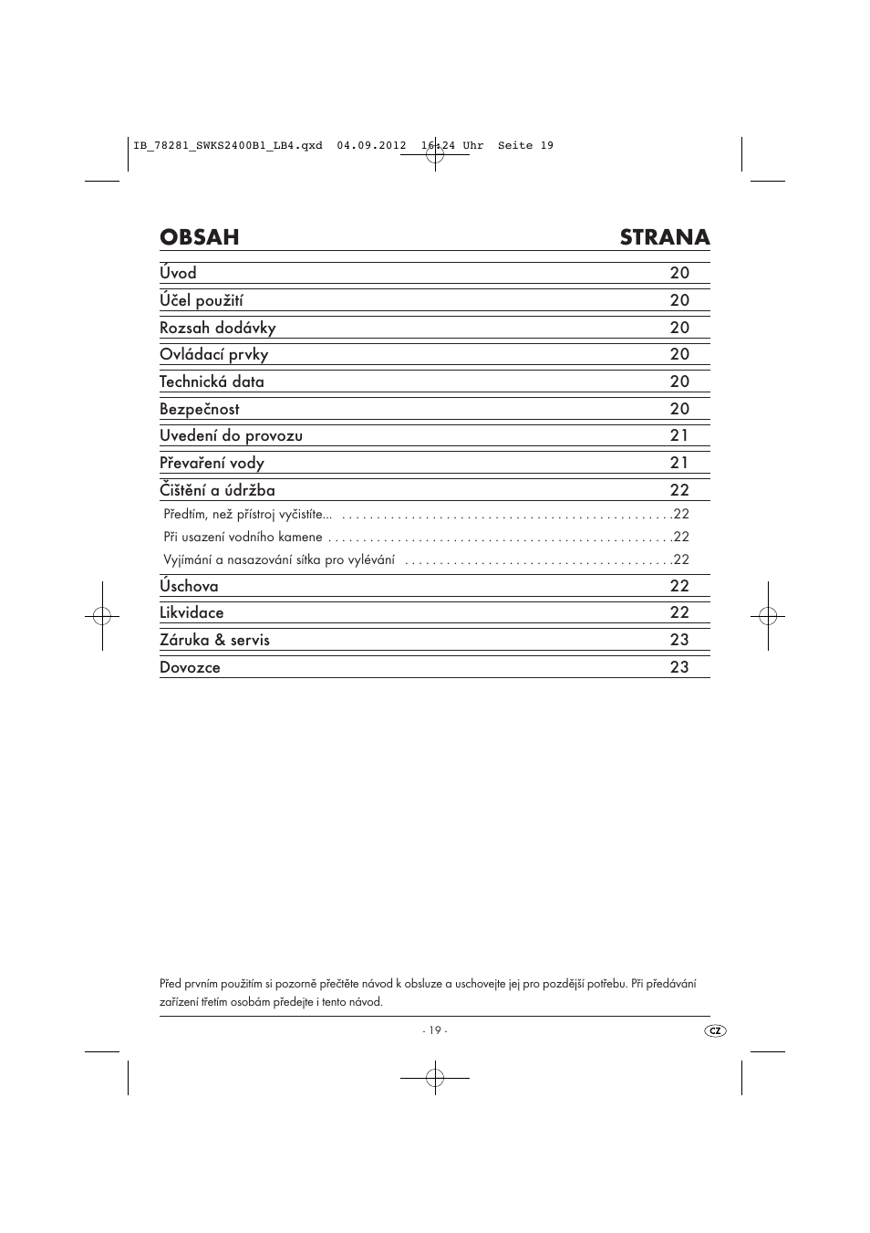 Silvercrest SWKS 2400 B1 User Manual | Page 22 / 40