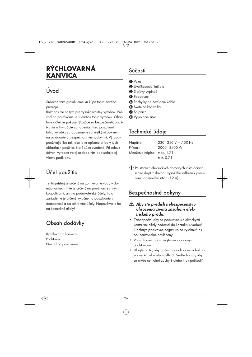 Silvercrest SWKS 2400 B1 User Manual | Page 29 / 40