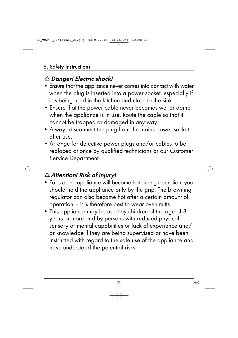 Silvercrest SDW 1200 B2 User Manual | Page 36 / 44