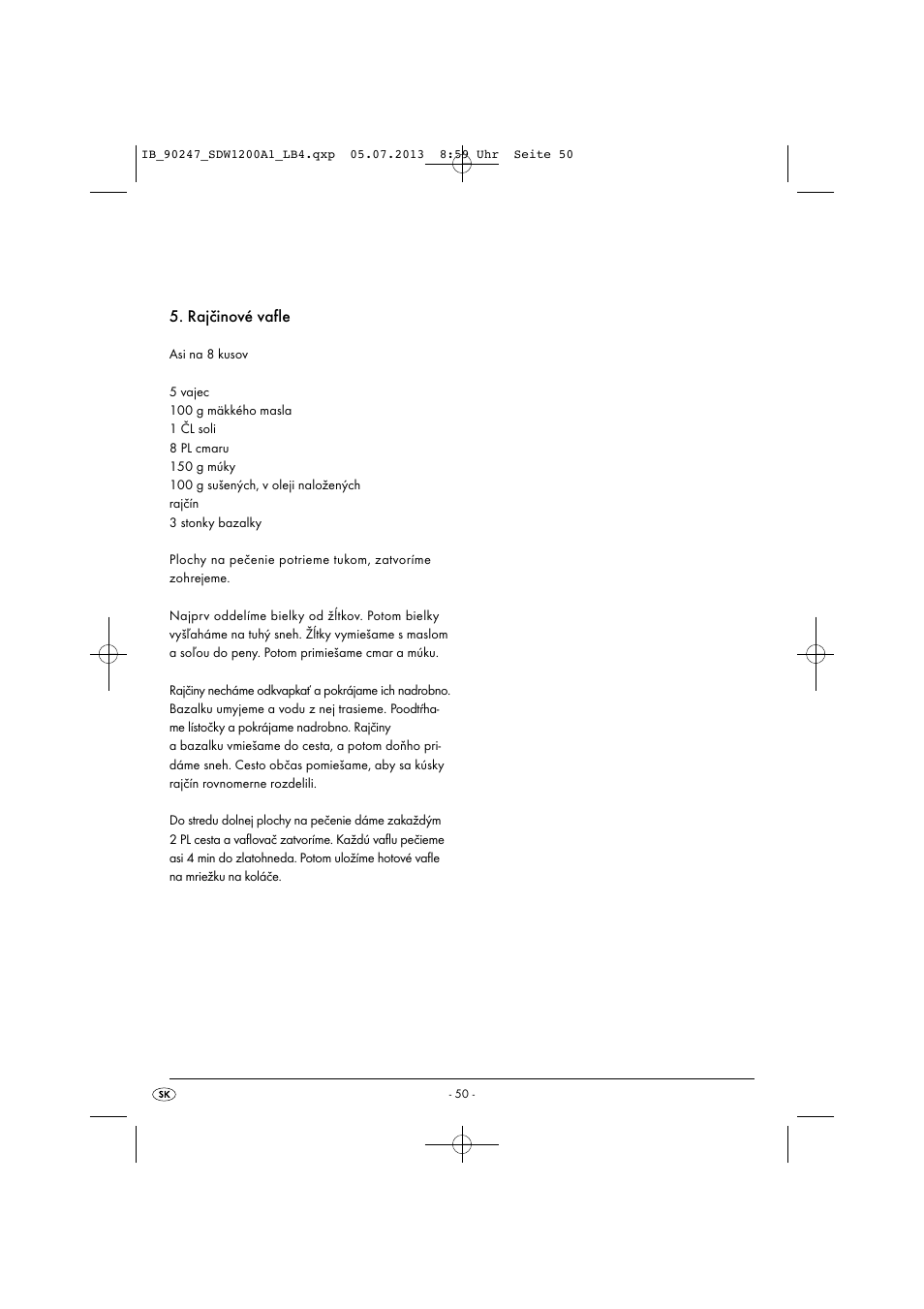 Rajčinové vafle | Silvercrest SDW 1200 B2 User Manual | Page 53 / 64