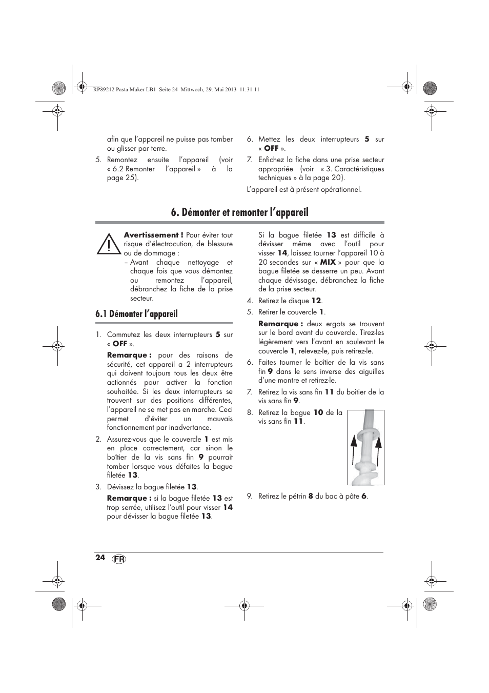 Démonter et remonter l’appareil, 1 démonter l’appareil | Silvercrest SPM 200 A1 User Manual | Page 26 / 86