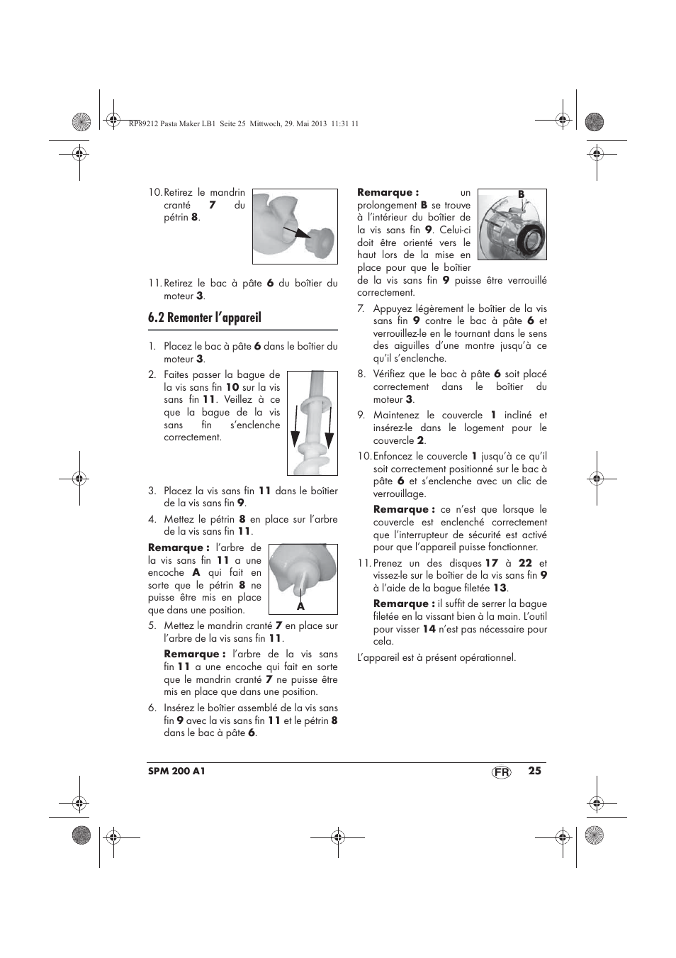 2 remonter l’appareil | Silvercrest SPM 200 A1 User Manual | Page 27 / 86