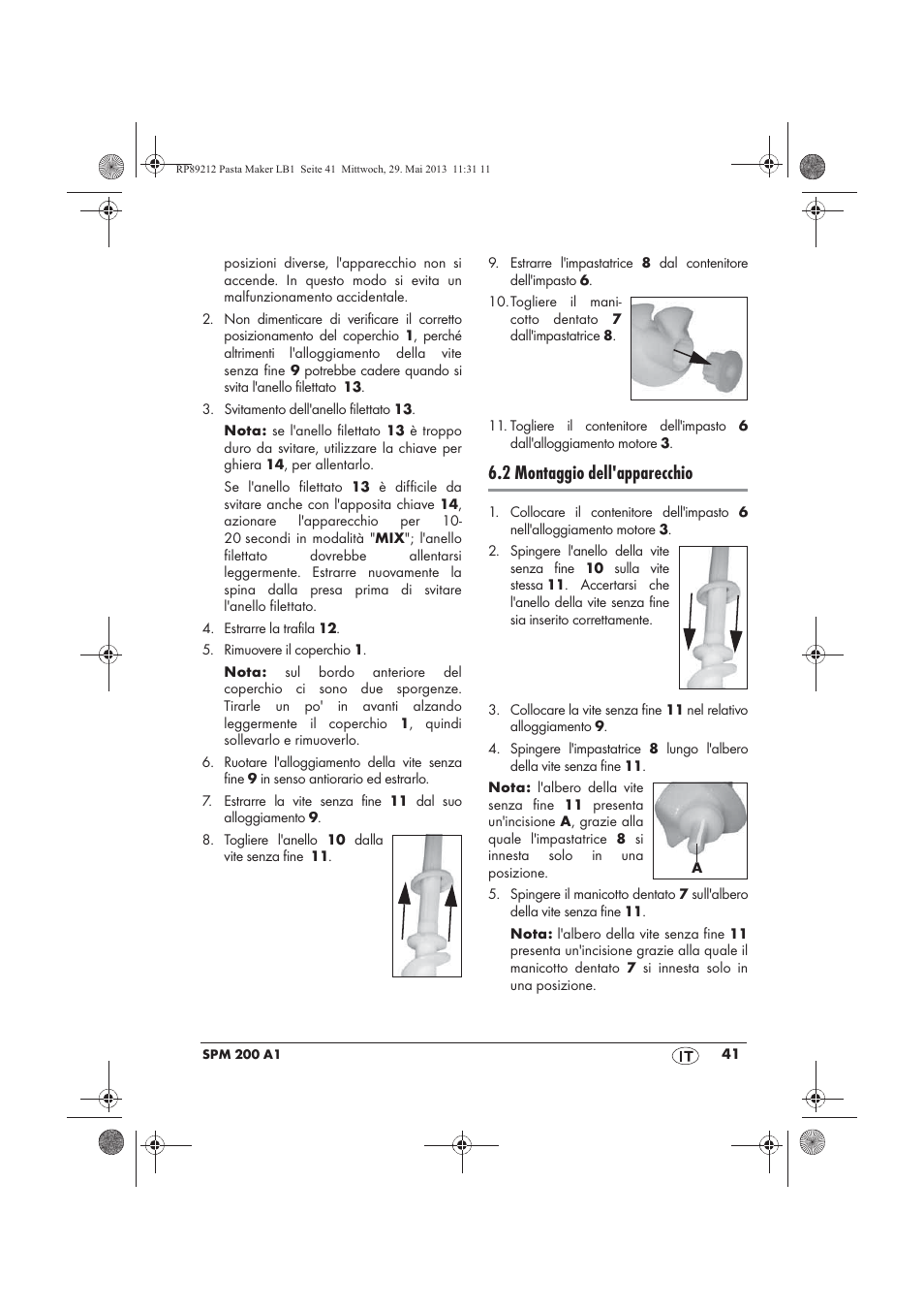 2 montaggio dell'apparecchio | Silvercrest SPM 200 A1 User Manual | Page 43 / 86