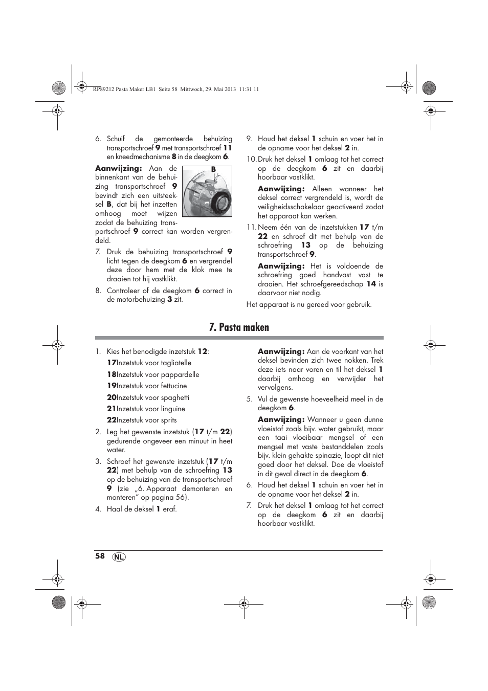 Pasta maken | Silvercrest SPM 200 A1 User Manual | Page 60 / 86