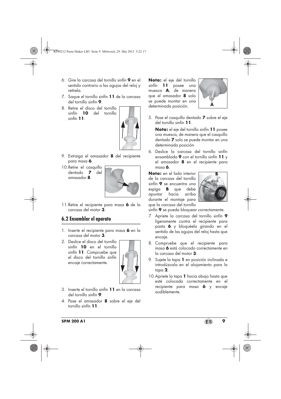 2 ensamblar el aparato | Silvercrest SPM 200 A1 User Manual | Page 11 / 86