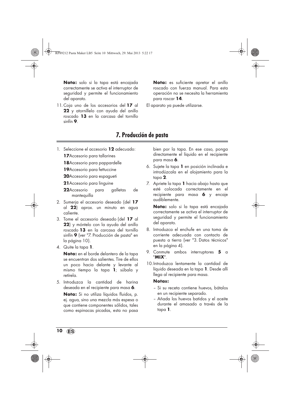 Producción de pasta | Silvercrest SPM 200 A1 User Manual | Page 12 / 86