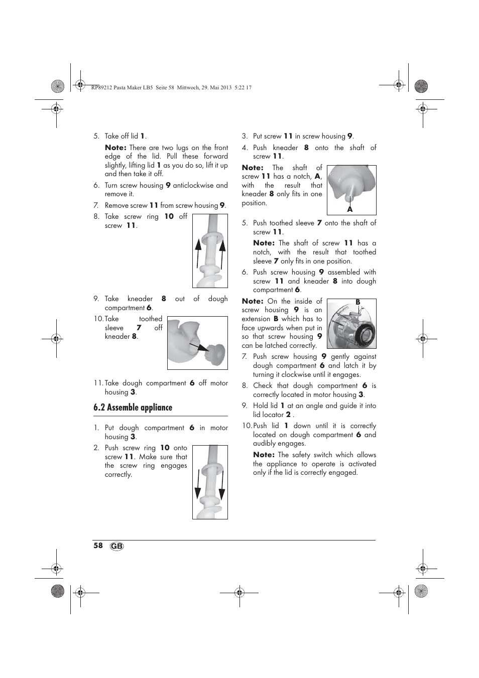 2 assemble appliance | Silvercrest SPM 200 A1 User Manual | Page 60 / 86