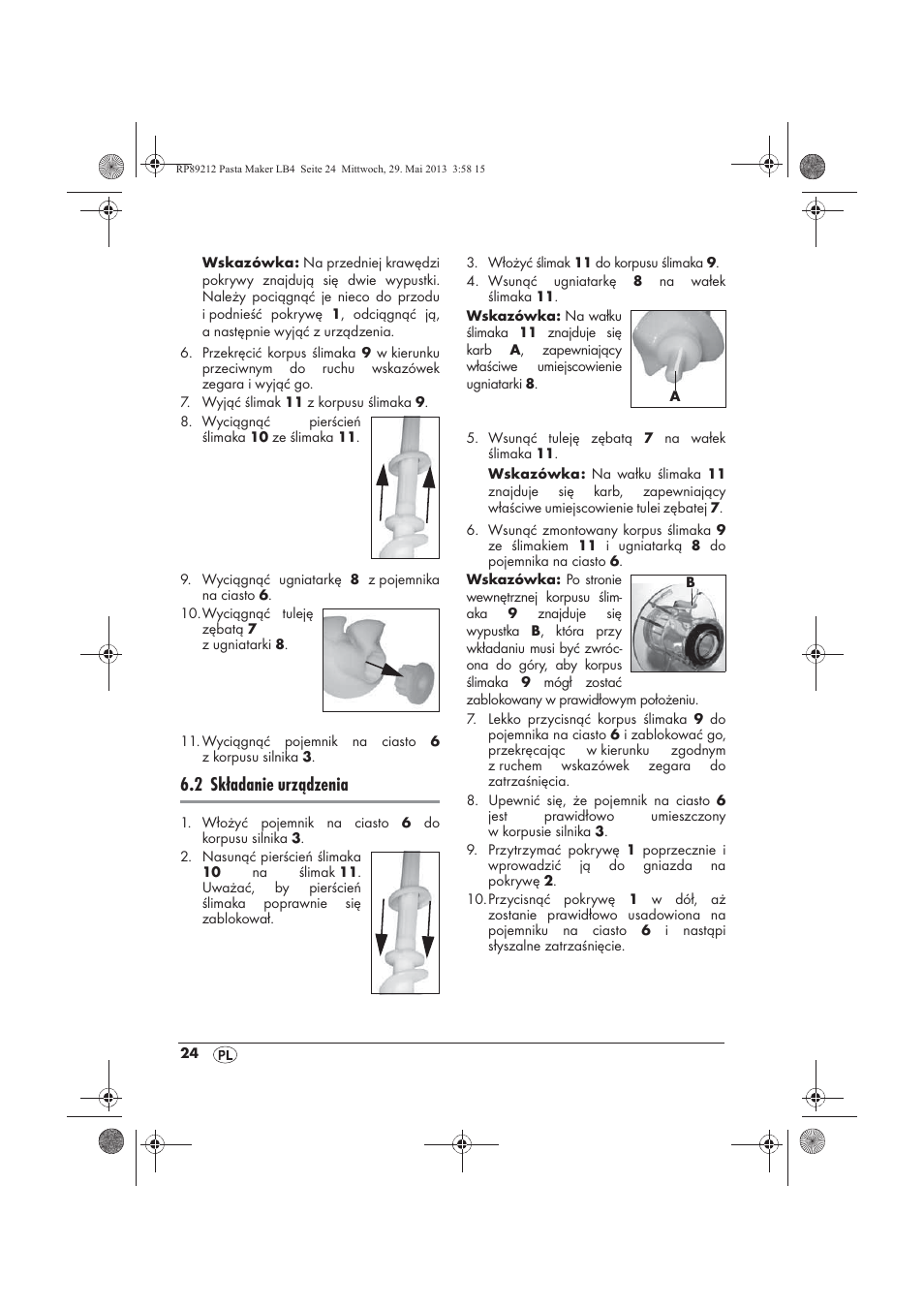 2 składanie urządzenia | Silvercrest SPM 200 A1 User Manual | Page 26 / 114