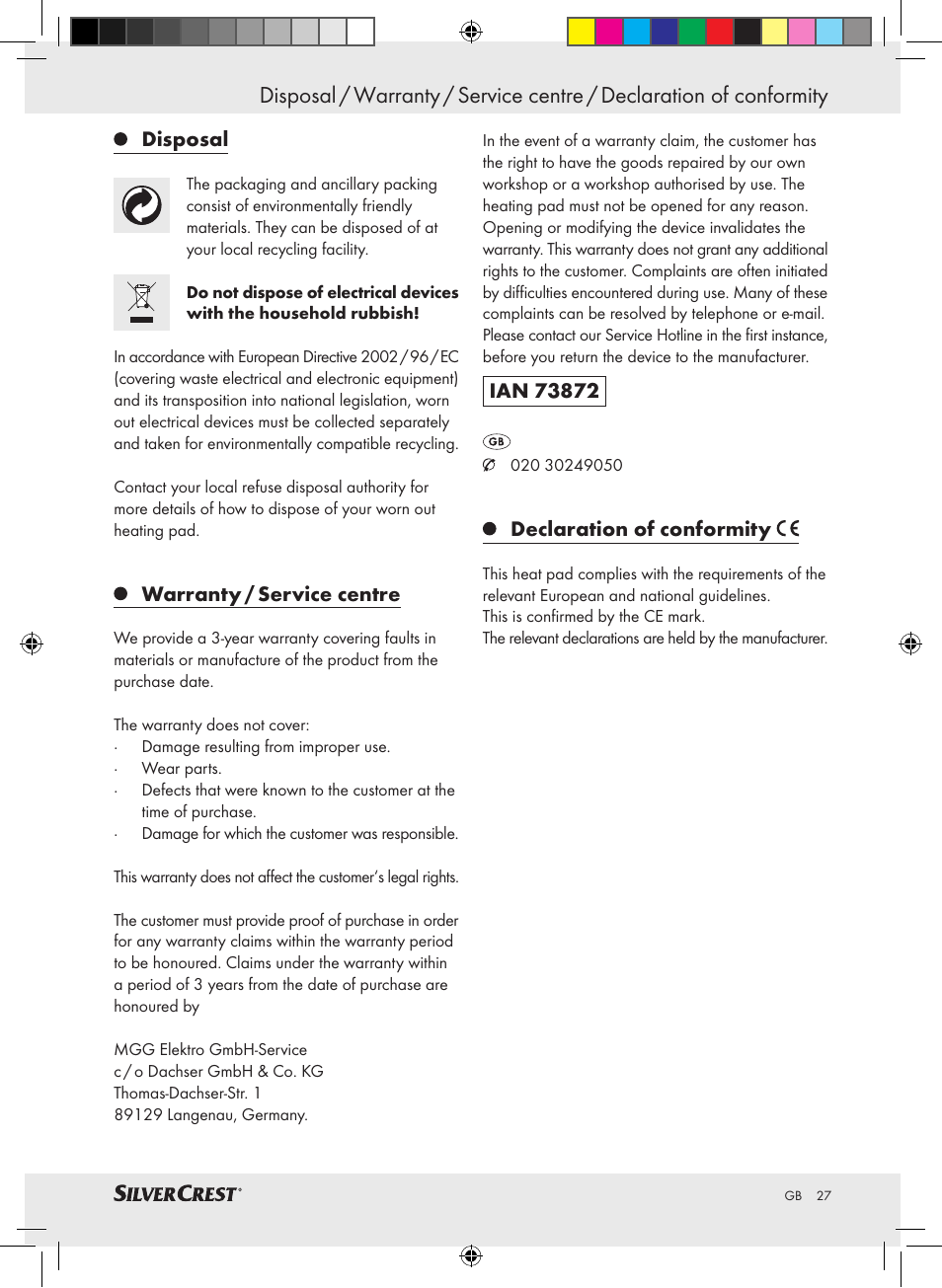 Silvercrest SHBR 100 A2 User Manual | Page 23 / 24