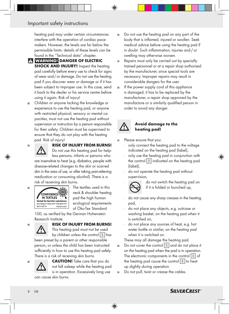 Important safety instructions | Silvercrest SHBR 100 A2 User Manual | Page 4 / 48