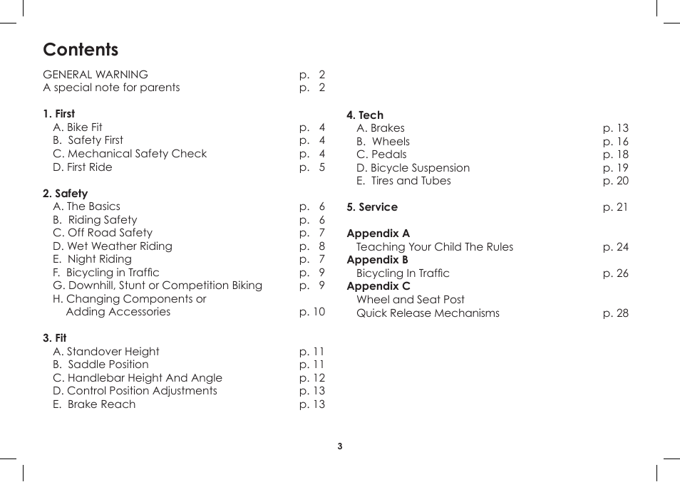 Diamondback BMX 2008-2005 User Manual | Page 3 / 32