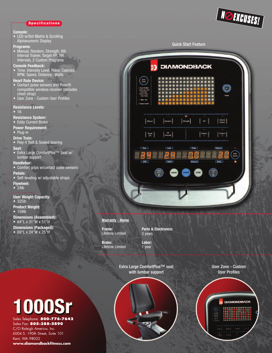 Diamondback 1000SR User Manual | Page 2 / 2