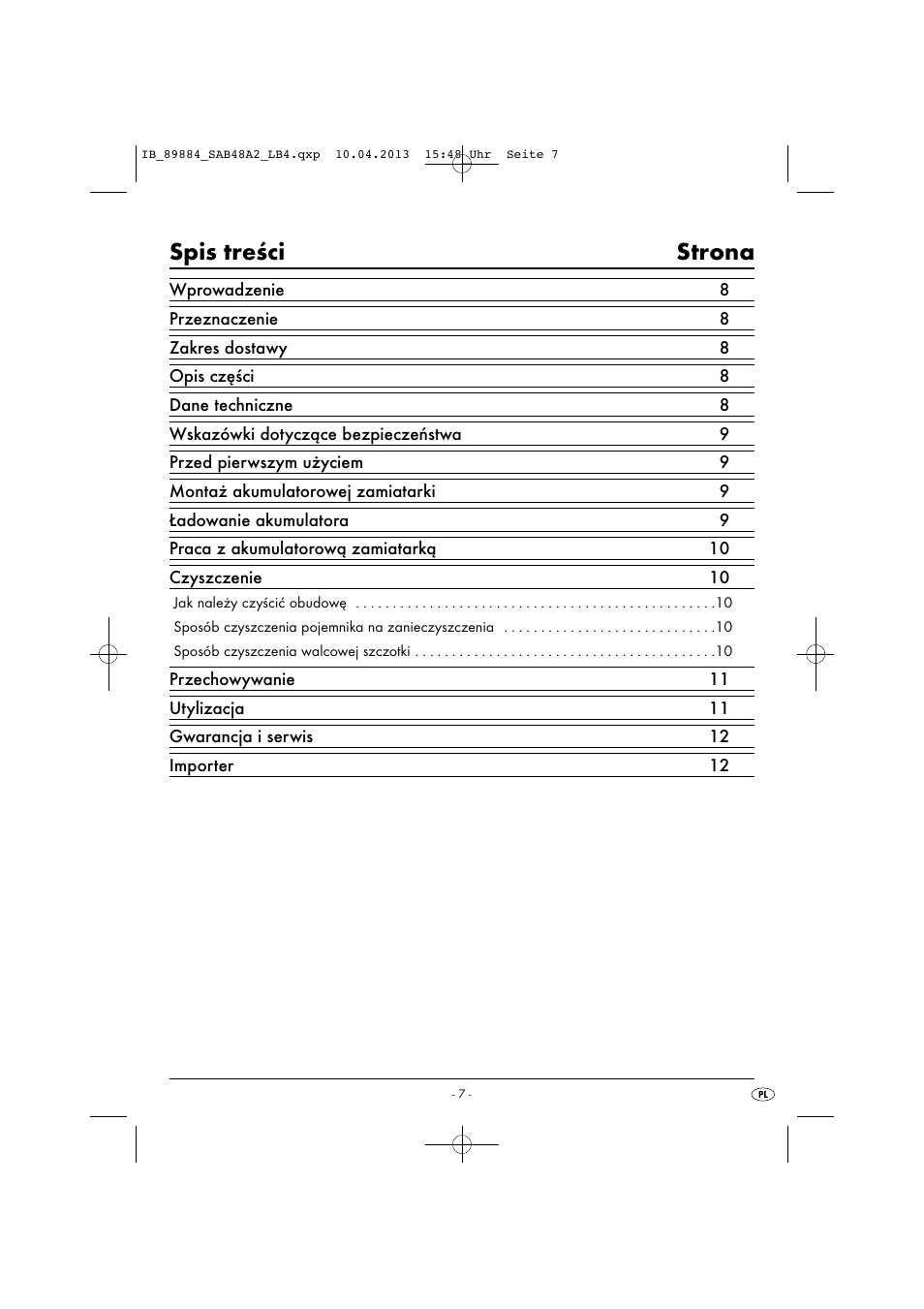 Silvercrest SAB 4.8 A2 User Manual | Page 10 / 46