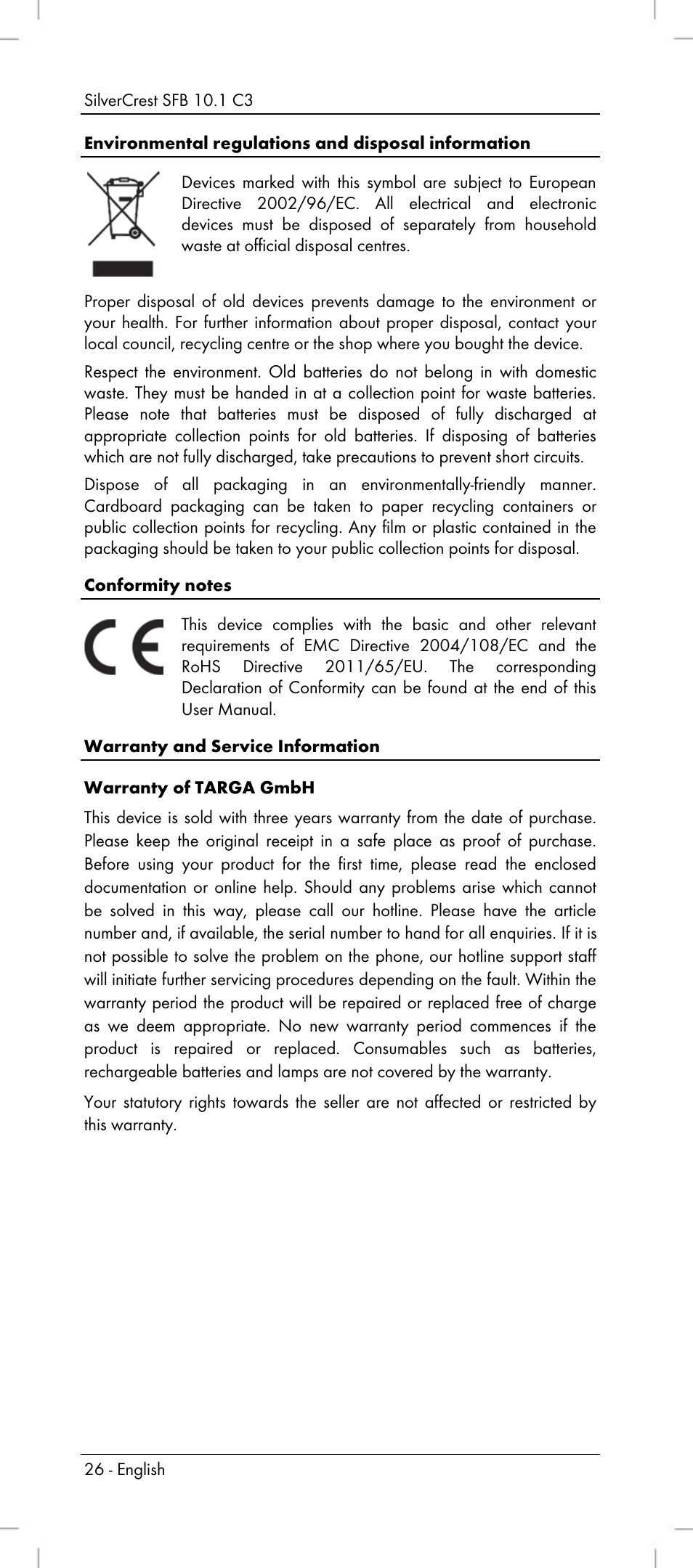 Silvercrest SFB 10.1 C3 User Manual | Page 28 / 170