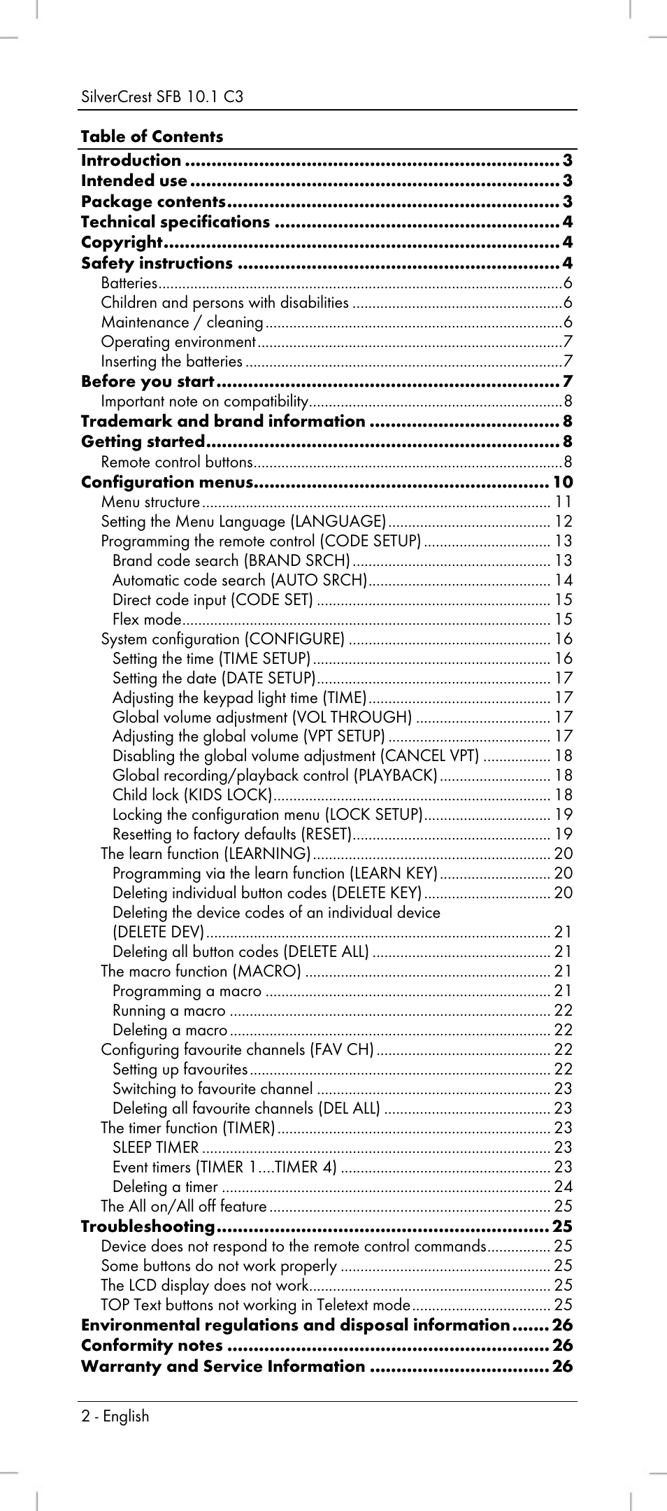 Silvercrest SFB 10.1 C3 User Manual | Page 4 / 170